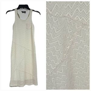 Zunie Beige Chevron Lace Panel Sheath Tween Dress Girls 16 Sleeveless Tank Boho